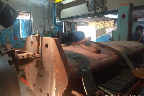 Machning of Rudder Palm Plate for Cement Carrier Vessel.